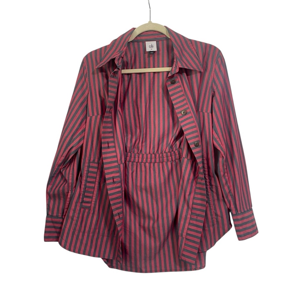Cabi Women's Regatta Shacket | Red/Navy Striped | Size XS - Picture 2 of 5